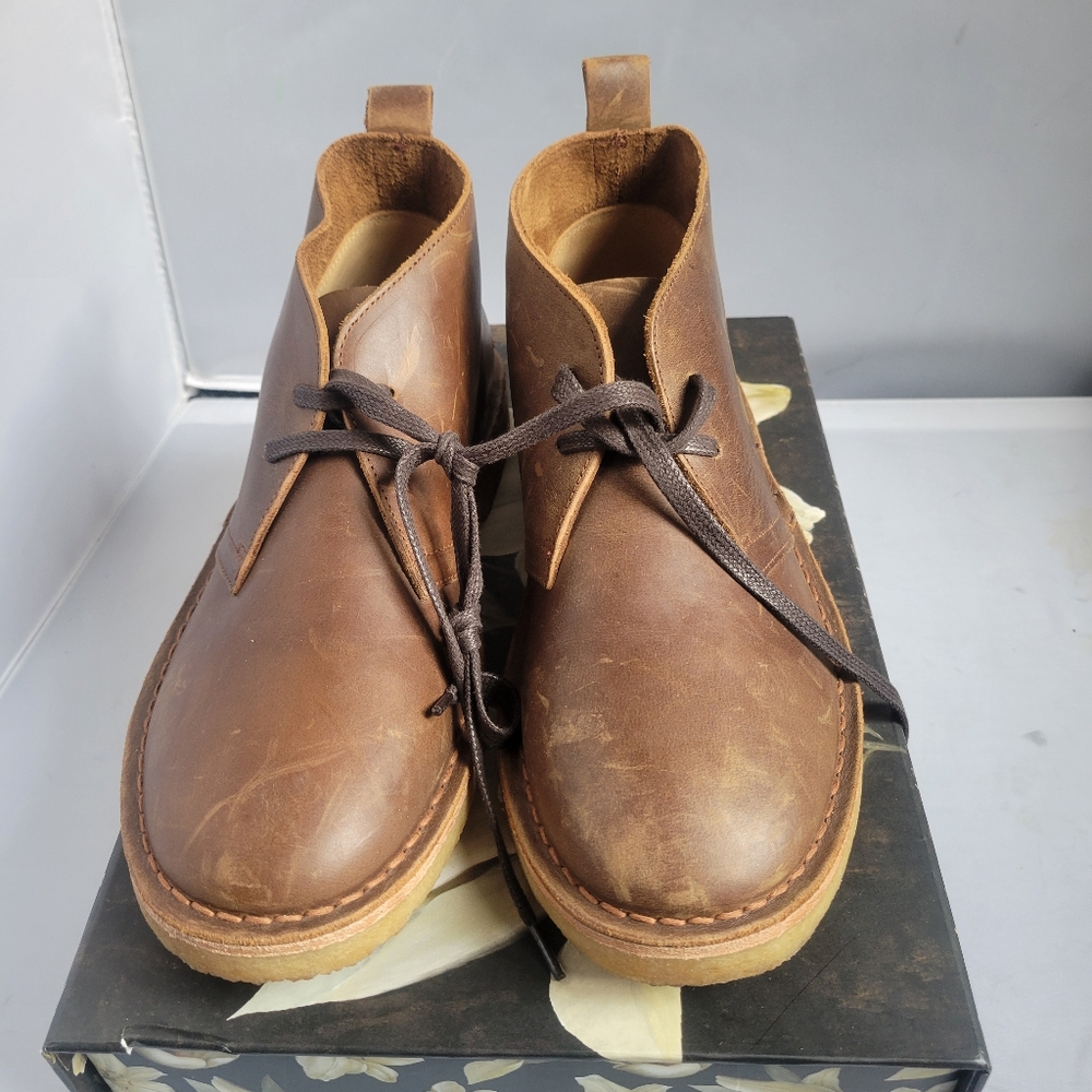 Varese Rhodes Mens Chukka Dessert Boots Men's Size 11M Lace Up Brown Leather New